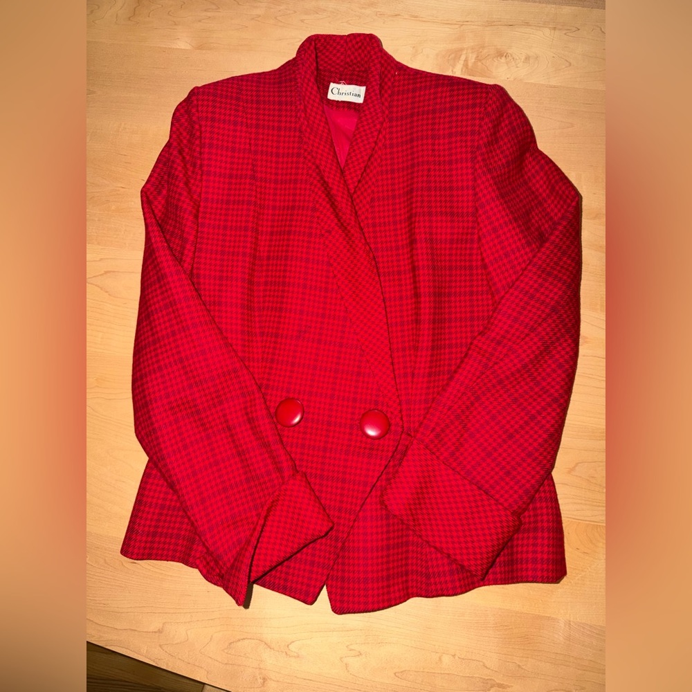Vintage 1980s Christian Dior Red Blazer